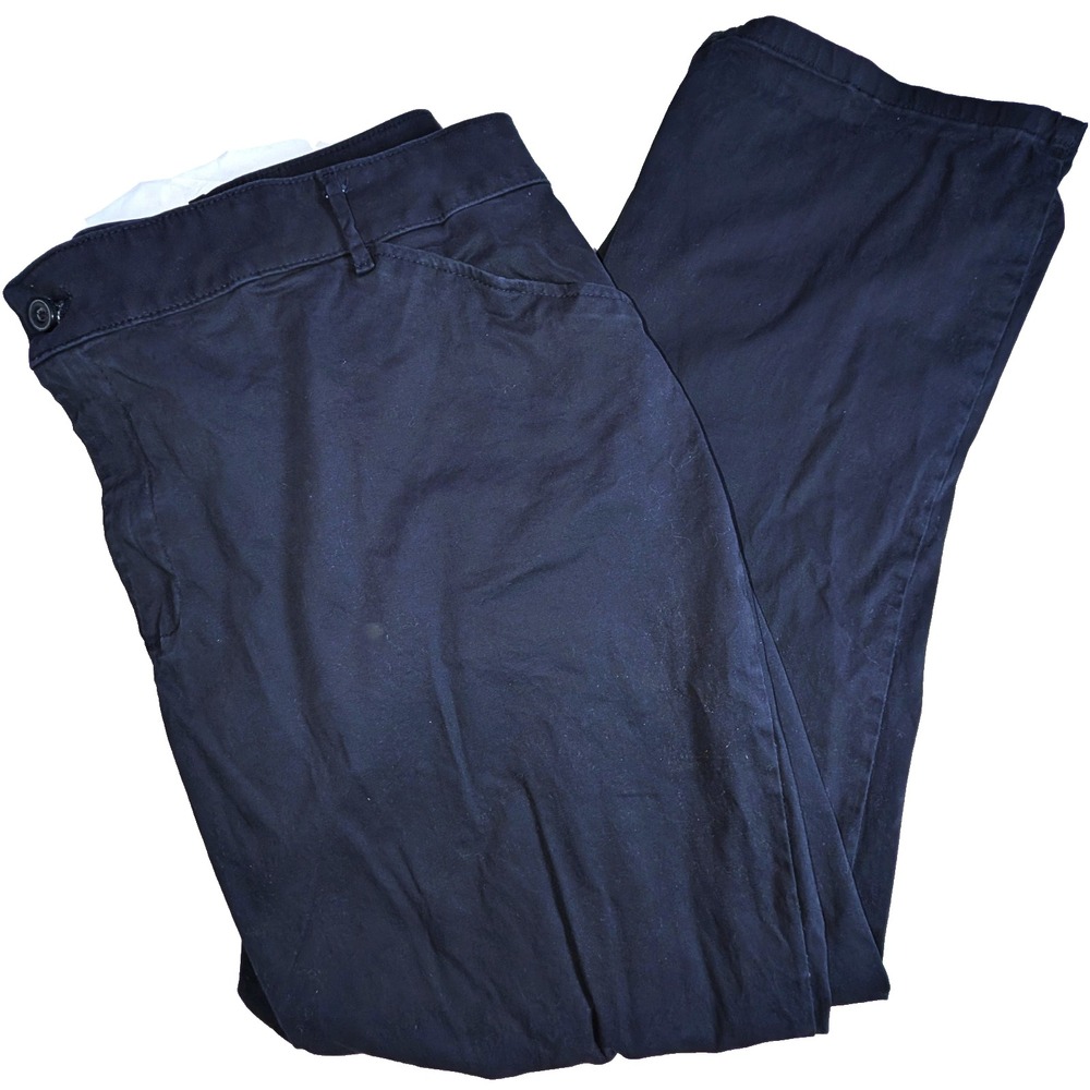 Lee Pant Dark Blue Cotton Chino Straight Relaxed Stretch Business Office 24W